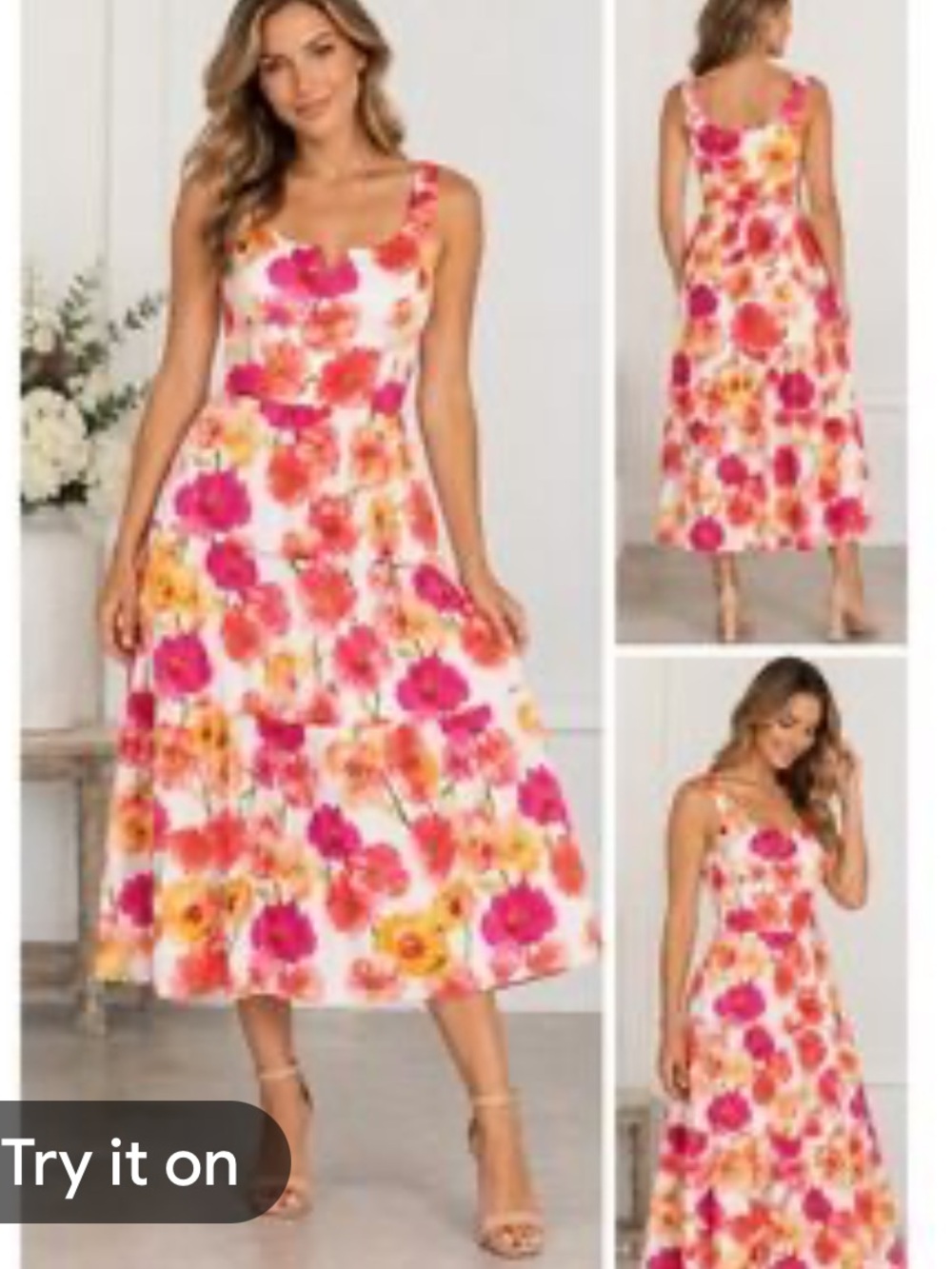 Karl Lagerfeld Paris A-Line Midi Dress Floral Print 4 Women's NWT retail $169